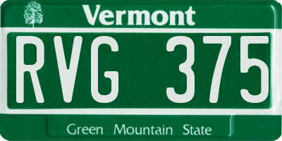 VT license plate RVG375