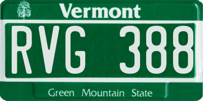VT license plate RVG388