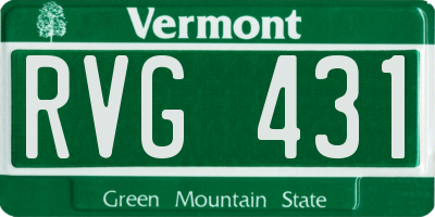 VT license plate RVG431