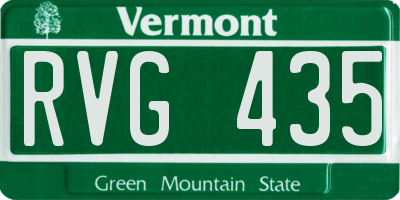 VT license plate RVG435