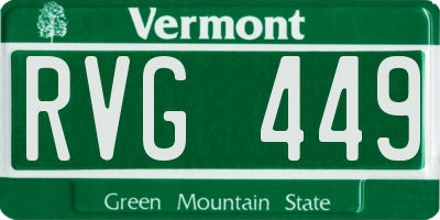VT license plate RVG449
