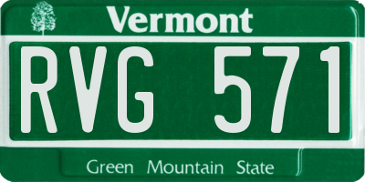 VT license plate RVG571