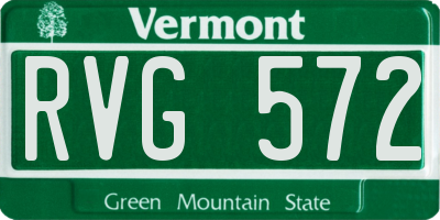 VT license plate RVG572