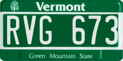 VT license plate RVG673