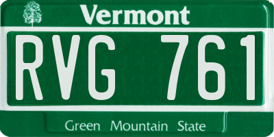 VT license plate RVG761