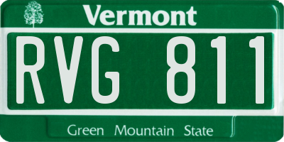 VT license plate RVG811