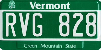 VT license plate RVG828