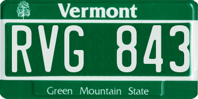 VT license plate RVG843