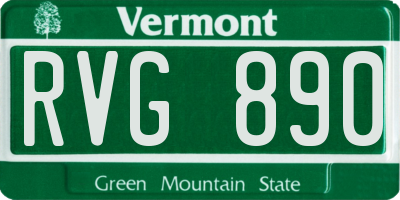 VT license plate RVG890