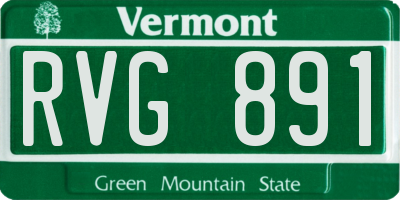 VT license plate RVG891