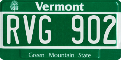 VT license plate RVG902