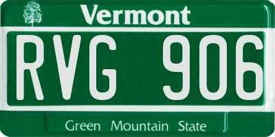 VT license plate RVG906