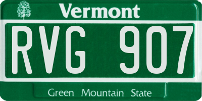 VT license plate RVG907