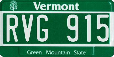 VT license plate RVG915