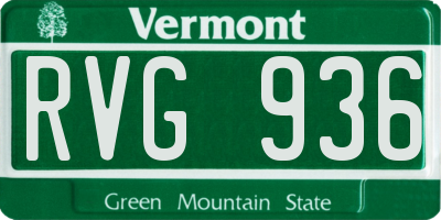 VT license plate RVG936