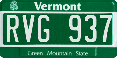 VT license plate RVG937
