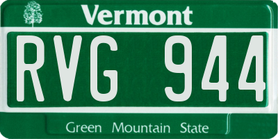 VT license plate RVG944