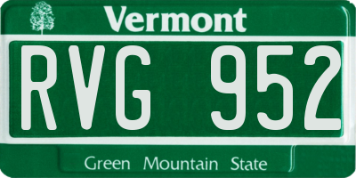 VT license plate RVG952