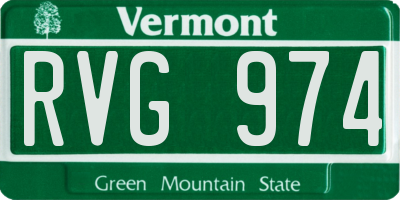 VT license plate RVG974