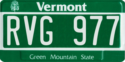 VT license plate RVG977