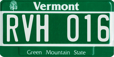 VT license plate RVH016