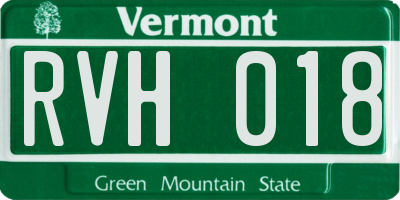 VT license plate RVH018