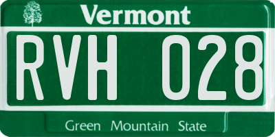 VT license plate RVH028