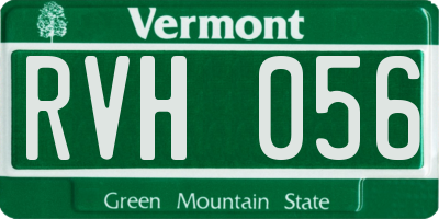 VT license plate RVH056