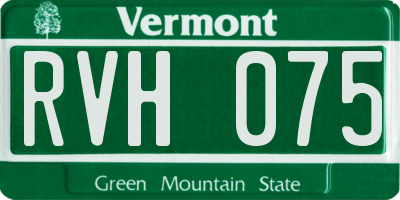VT license plate RVH075