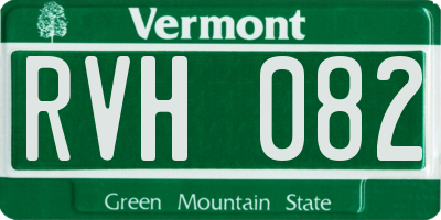 VT license plate RVH082