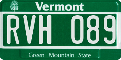 VT license plate RVH089