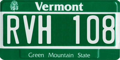 VT license plate RVH108