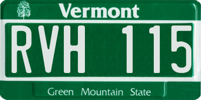 VT license plate RVH115