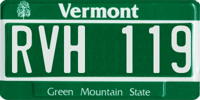 VT license plate RVH119