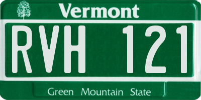 VT license plate RVH121