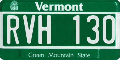 VT license plate RVH130