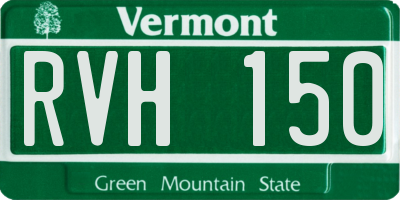VT license plate RVH150
