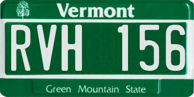 VT license plate RVH156