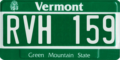 VT license plate RVH159