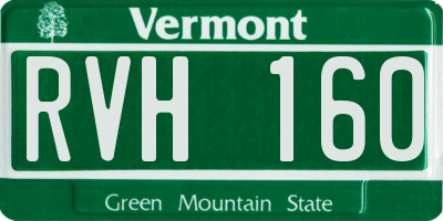 VT license plate RVH160