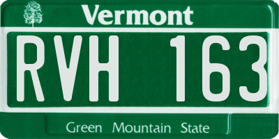 VT license plate RVH163
