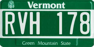 VT license plate RVH178
