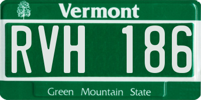 VT license plate RVH186