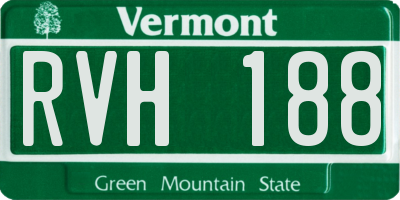 VT license plate RVH188