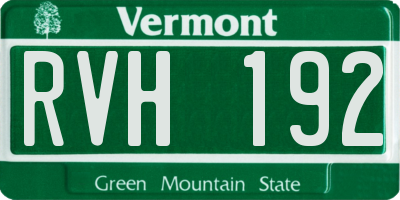 VT license plate RVH192
