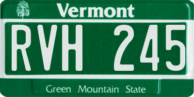 VT license plate RVH245