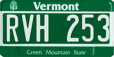 VT license plate RVH253