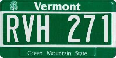 VT license plate RVH271