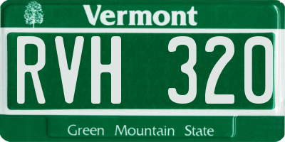 VT license plate RVH320