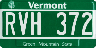 VT license plate RVH372